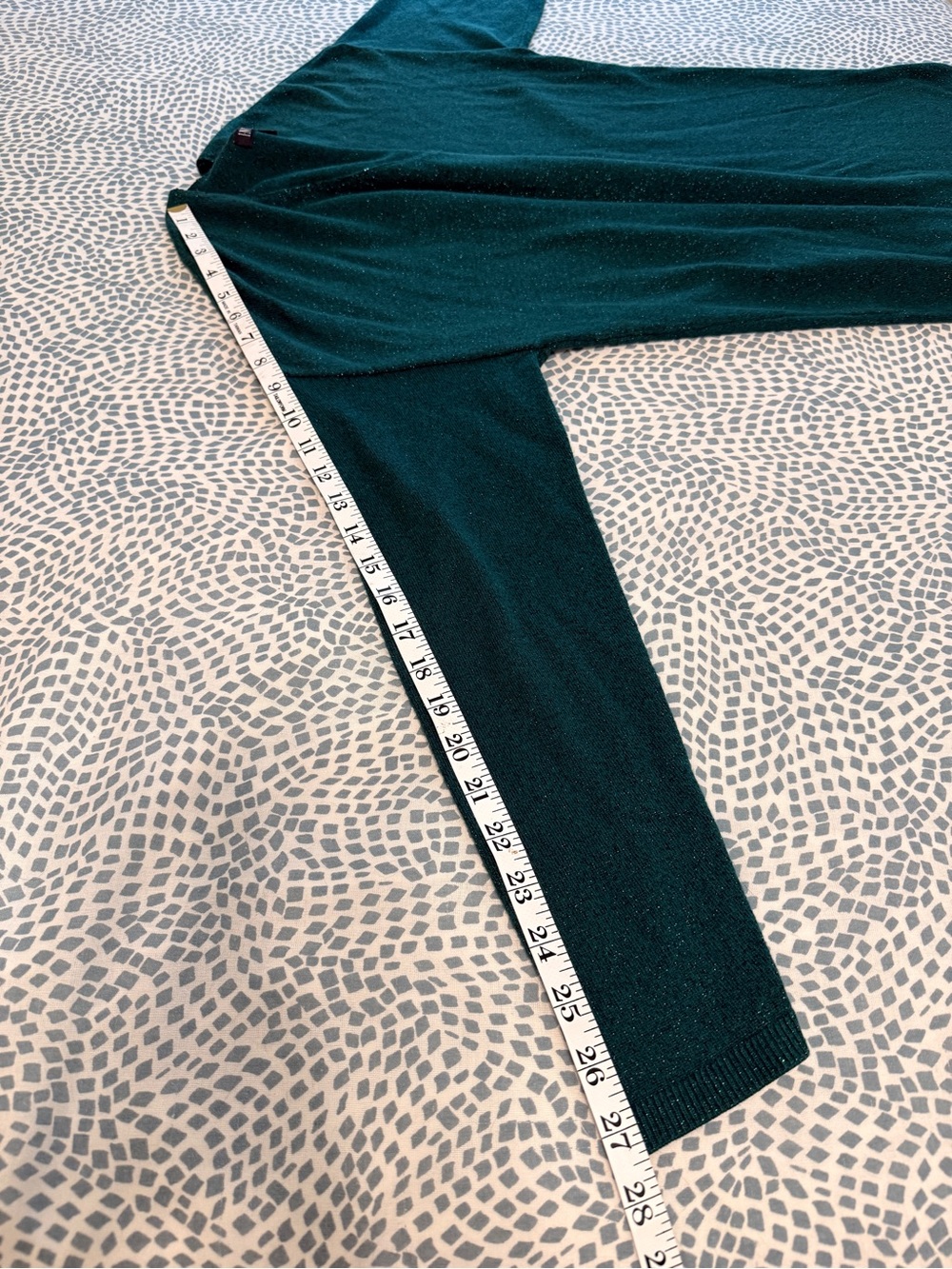 INC International Concepts Dark Green V-Neck Tunic Sparkle Sweater Womens Large - Picture 9 of 11